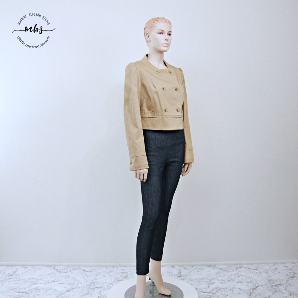 Banana Republic Factory Double Breasted Cropped Jacket Beige Women‎ XL